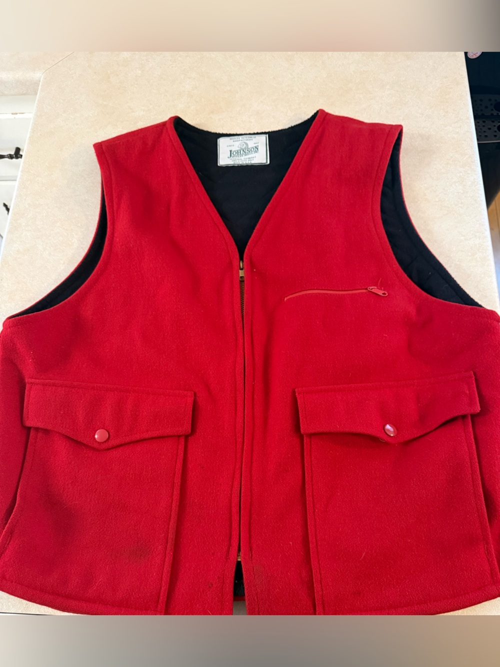 Red Fleece One-Piece Vest